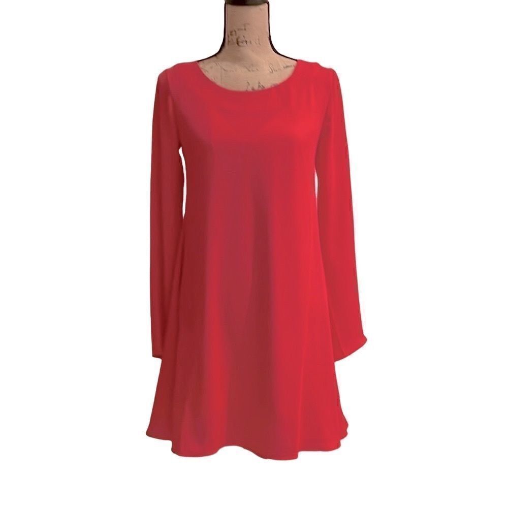 NEW Never Worn Leith Bright Pink Ling Sleeve Shift Dress XS